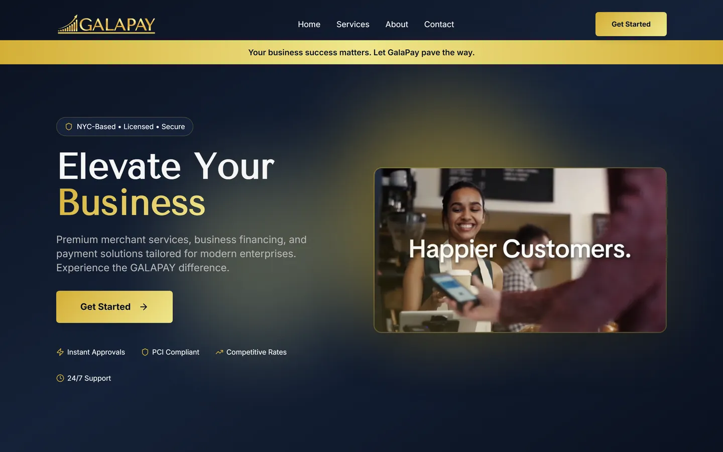 GALAPAY website — home page