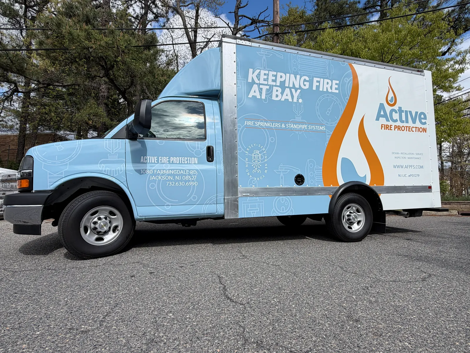 ACTIVE FIRE PROTECTION full wrap — driver side, box and cab