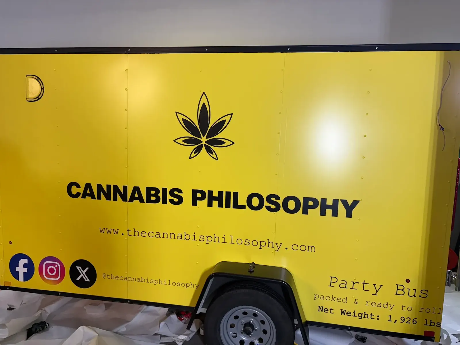 CANNABIS PHILOSOPHY graphics — side, in the shop