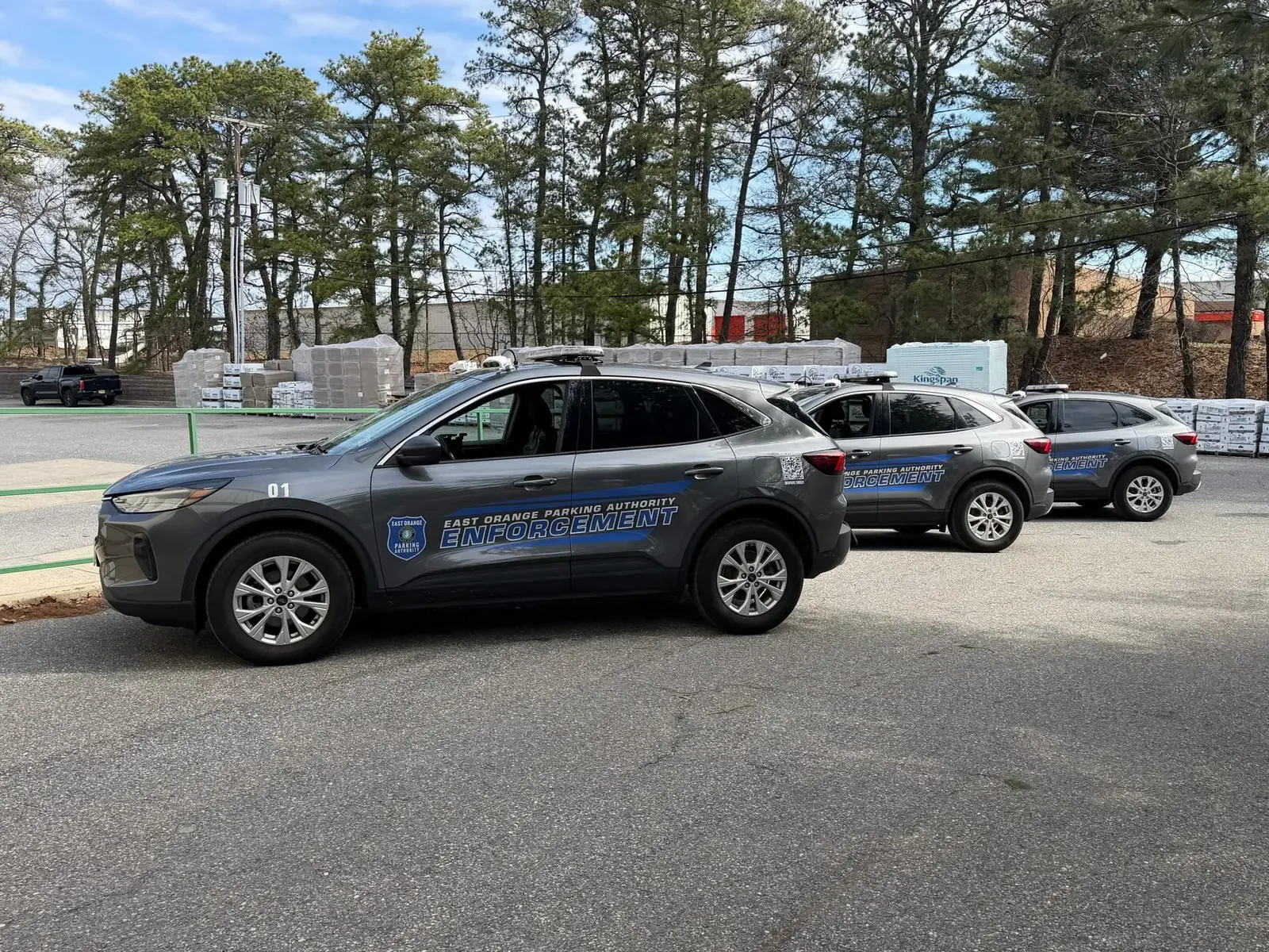 EAST ORANGE PARKING AUTHORITY stripes + lettering — the fleet
