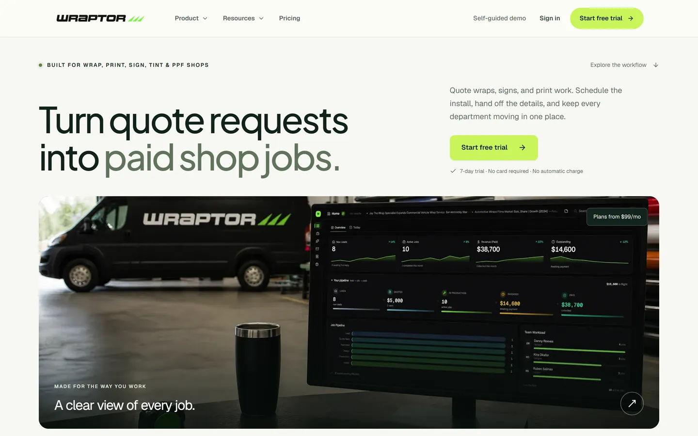 WRAPTOR website — home page
